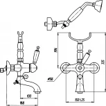 Смеситель Bugnatese Oxford 6302BR для ванны с душем, бронза