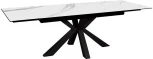 Стол DikLine SFE160 Керамика Белый мрамор/подстолье черное/опоры черные (2 уп.) 00-00069621