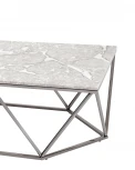 Журнальный столик Stool Group Авалон 122*66 серый мрамор сталь темный хром УТ000036332