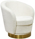 Кресло Garda Decor Napoli-4K-КРЕМОВЫЙ-SHEEPSKIN (Золото/Кремовый)