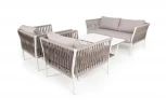 Лаунж-зона плетеная из роупа 4-местная, цвет серо-коричневый 4SIS Касабланка KASS2C2T-4-SET