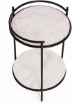 Столик кофейный Secret De Maison FASELIS (mod. 11886) алюминиевый сплав/мрамор, 38*38*56 см, черный/белый мрамор Tetchair 15862