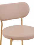 Стул полубарный Stool Group Барбара экокожа бежевая золотые ножки УТ000028064