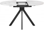 Стол Rudolf круглый раскладной 100-130x100x75см, белый мрамор, чёрный Bradex Home RF 0417