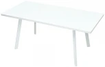 Стол ФИН 120 Белый, стекло/ Белый каркас М-City