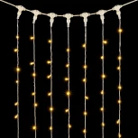 Гирлянда Занавес с Колпачком 2 x 9 м Тепло-Белый 220В, 1800 LED, Провод Белый ПВХ, IP65