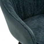 Стул с подлокотниками Вайд, каркас Черный, велюр Темно-зеленый 2500000185830 Leset