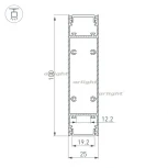 Профиль SL-LINE-25100-DUAL-2500 BLACK (Алюминий) 033735 Arlight SL-LINE