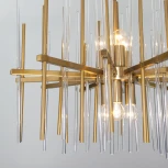 Умная подвесная люстра Wi-Fi Bogate's Allure 356/6 латунь (220V, управление смартфоном, голосовое управление, умный дом - Minimir Home, Алиса, Маруся, Салют, на цепи, круглые)