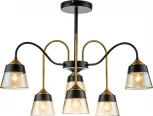 Потолочная люстра на штанге Escada Cobra 1147/6P E27*40W Black/Brass (220V)