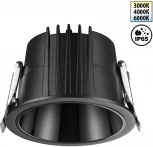 Светильник встраиваемый Novotech Lang 359427 черный с переключателем цв. температуры IP65 LED 15W 220V 3000К\4000К\6000К (круглые)