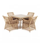 Обеденная группа плетеная на 4 персоны, цвет соломенный 4SIS Айриш AC4T-5-SET