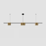 Подвесной светильник Denkirs Orbit DK4063-BK+SG 7xGU10 LED до 15 Вт, черный + сатинированное золото (220V, на тросе)