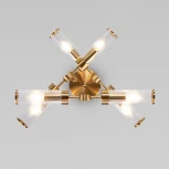 Потолочная люстра Wi-Fi ярусная на штанге Eurosvet Oriens 60166/6 латунь (220V, управление смартфоном, голосовое управление, умный дом - Minimir Home, Алиса, Маруся, Салют)