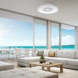 Потолочный светильник круглый с вентилятором Mantra Tibet 7123 (LED, 220V, диммер, пульт управления, свето-шумовой датчик, управление смартфоном, умный дом - Tuya Smart, круглые)