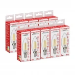 Лампочка светодиодная филаментная прозрачная свеча E14 7W Thomson Candle TH-B2068