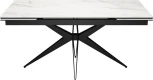 Стол DikLine KW160 мрамор С41 (керамика белая)/опоры черные 00-00069810
