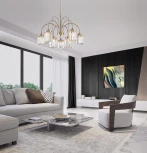 Подвесная люстра Newport 4500 4506+3/C gold new (220V, на цепи)