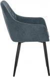 Стул с подлокотниками Слим, каркас Черный, велюр Темно-зеленый 2500000186004 Leset