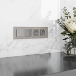 Рамка на 4 поста (дымчатый, стекло soft-touch) Werkel W0043117 (a067418)