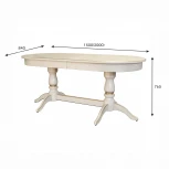 Стол обеденный Тарун 3 раздвижной слоновая кость/золото 150/200*84 от фабрики Mebelik