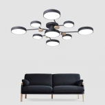 Потолочная люстра на штанге Gamma D98 Black Imperiumloft Gamma01 (223769-23) (LED, 220V, пульт управления, круглые)