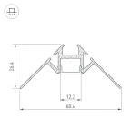 Профиль ARH-DECORE-S12-INT-2000 ANOD внутренний (Алюминий) 023868 Arlight
