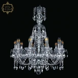 Подвесная люстра с хрустальными подвесками Art Classic 11.21 11.21.10.200.XL-68.Cr.Sp (220V, на цепи, подсвечник, свеча)