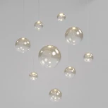 Подвесной светильник светодиодный Eurosvet WONDER со стеклянным плафоном 50234/1 LED янтарный (220V, на проводе, шар)