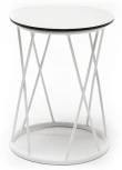 "Колумбия" журнальный стол из HPL круглый Ø40 H55, каркас из стали белый, цвет столешницы "молочный" 4SIS арт.УТ-00005785