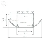 Профиль PLS-LOCK-H25-FA-2000 ANOD (Алюминий) 016444 Arlight