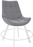 Стул DikLine 263 поворотный, B22 GREY, ножки белые