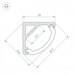 Профиль ARH-KANT-H10-2000 ANOD (Arlight, Алюминий) 036321