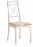 Стул Picasso (PC-SC) дерево гевея, 45х53х97см, ivory white (слоновая кость 2-5), ткань: клетка мелкая (S505-18) Tetchair 12349