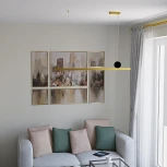 Подвесной линейный светодиодный светильник Lightera Manitoba LE111L-118GA Wi-Fi IRON (Умный дом, Алиса, Маруся, голосое управление) (220V, на проводе)