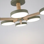 Потолочная люстра Wi-Fi на штанге Turna L6 Khaki By ImperiumLoft Turna-B01 (LED, 220V, голосовое управление, умный дом - Алиса)