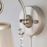 Бра Eurosvet Liona 60065/1 серебро (220V, хрусталь Strotskis, подвески, выключатель)