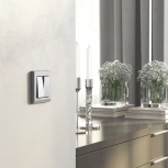 Выключатель двухклавишный с подсветкой (серебряный матовый) Werkel W1120165 (a063610)