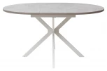 Стол ВЕГА D110 раскладной Бетон Чикаго светло-серый/ белый каркас