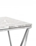 Журнальный столик Stool Group Авалон 61*61 серый мрамор сталь серебро УТ000036333