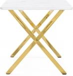 Керамический стол Селена 160 (Селена 3 160х90х77 белый мрамор / золото) Notta арт.572186