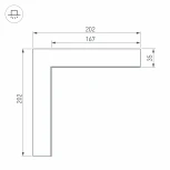Угол SL-LINIA65-F внутренний (Металл) 030124 Arlight