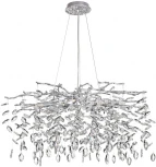 Подвесная люстра Odeon Light Delica 4970/10 HALL матов.серебристый/алюмин./хрусталь G9 10*40W (220V, на тросе, лепестки, ветки)