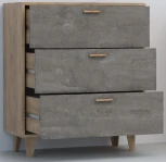 Комод Woodville Эго К-3 на ножках дуб крафт золотой / камень темный 458357