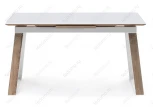 Стеклянный стол Авлида белый / дуб монтана