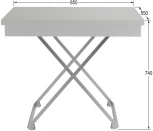 Стол универсальный трансформируемый АНДРЭ Хром ЛДСП белый/хром от фабрики Mebelik