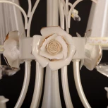 Подвесная люстра Abrasax 2031/6 (cream pearl) (220V, на цепи, цветы, розы)