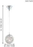 Подвесной светильник Eglo Luberio 93073 (220V, на проводе, шар)