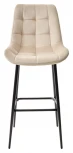 Барный стул ХОФМАН, цвет H-06 Бежевый, велюр / черный каркас