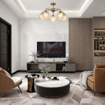 Потолочная люстра на штанге Escada Clever 1135/5P 5x60Вт E27, металл/стекло, шампань (220V)